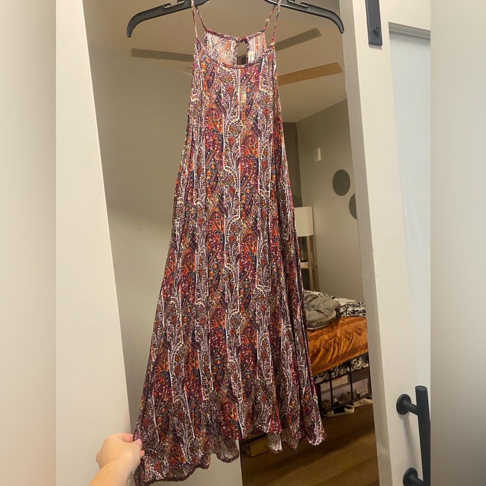 American Eagle Outfitters Paisley Dress in Burgundy and Rust